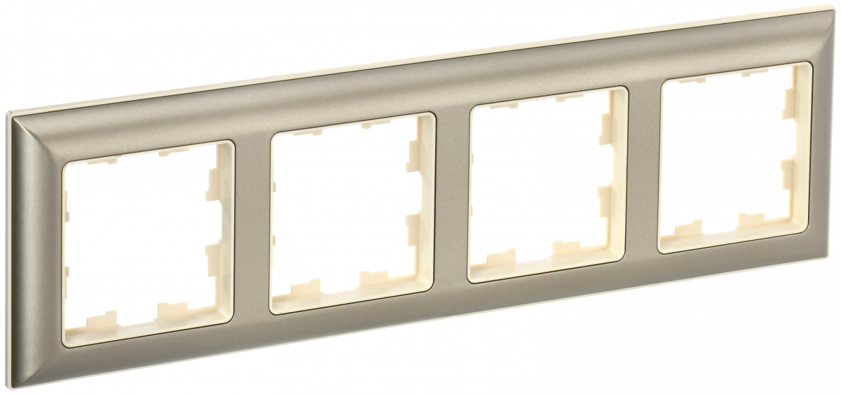 BRITE Рамка 4-местная РУ-4-Бр бежевый/шампань IEK купить в интернет-магазине