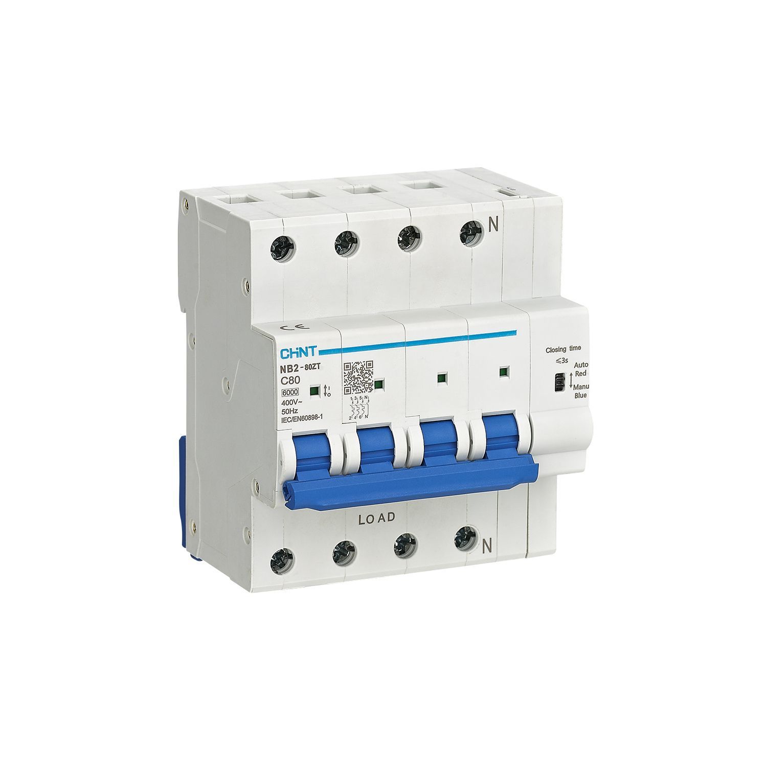 Авт. выкл. NB2-80ZT 3P+N 50А 6кА хар-ка C (R) купить в интернет-магазине