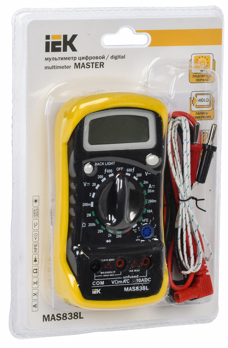 Мультиметр цифровой MASTER MAS838L IEK купить в интернет-магазине
