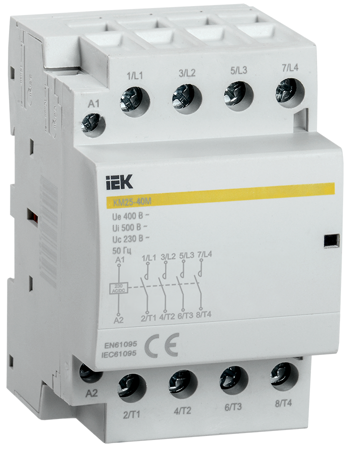 Контактор модульный КМ25-40М AC/DC IEK купить в интернет-магазине