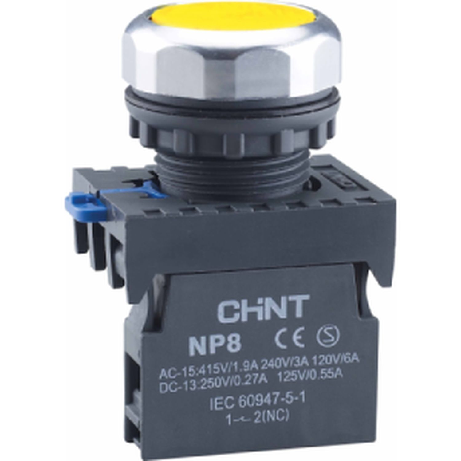 Кнопка упр. NP8-11BND/5 подсветка, самовозв, желтый, AC110-230В(LED), 1НО+1НЗ, IP65 (R) купить в интернет-магазине