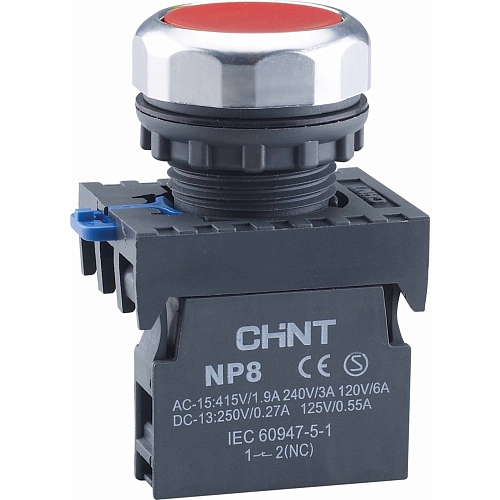 Кнопка упр. NP8-11BND/4 подсветка, самовозв, красный, AC110-230В(LED), 1НО+1НЗ, IP65 (R) купить в интернет-магазине