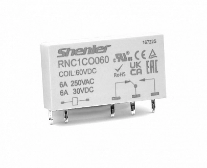 Интерфейсное реле Shenler RNC1CO060 1CO 6A 60VDC купить в интернет-магазине
