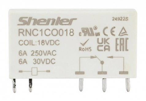 Интерфейсное реле Shenler RNC1CO018 1CO 6A 18VDC купить в интернет-магазине