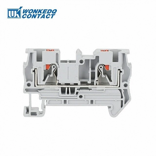Клемма 2-проводная проходная 0.5-4мм2 на DIN рейку JPT 4 Push-in серая 800V/41A  3211757WE купить в интернет-магазине
