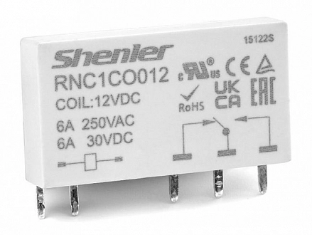 Интерфейсное реле Shenler RNC1CO012 1CO 6A 12VDC купить в интернет-магазине